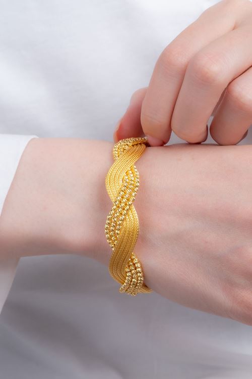 14 Ayar Sarı Altın Toplu Kalze Bileklik