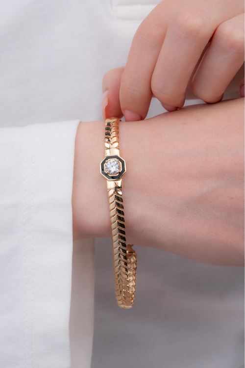 8 Ayar Altın Çağla Model Tasarım Bileklik