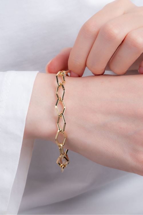 8 Ayar Altın Tasarım Hallow Bileklik