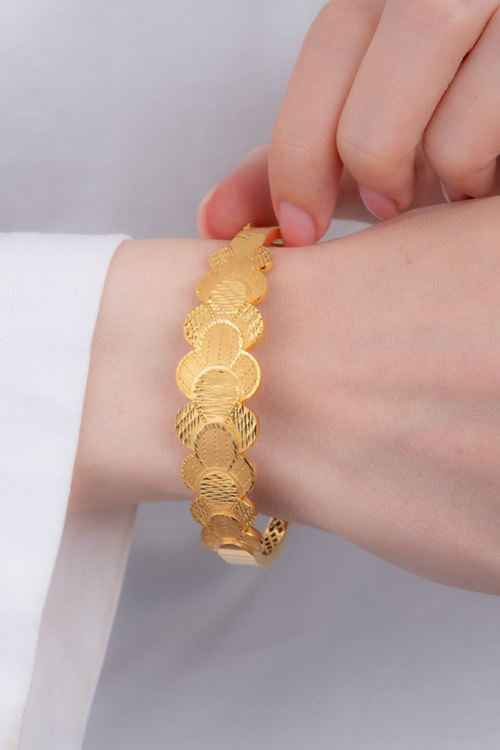 8 Ayar Sarı Altın Tasarım Bilezik