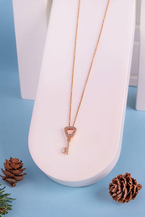 0,07 Carat Pırlanta Anahtar Model Kolye