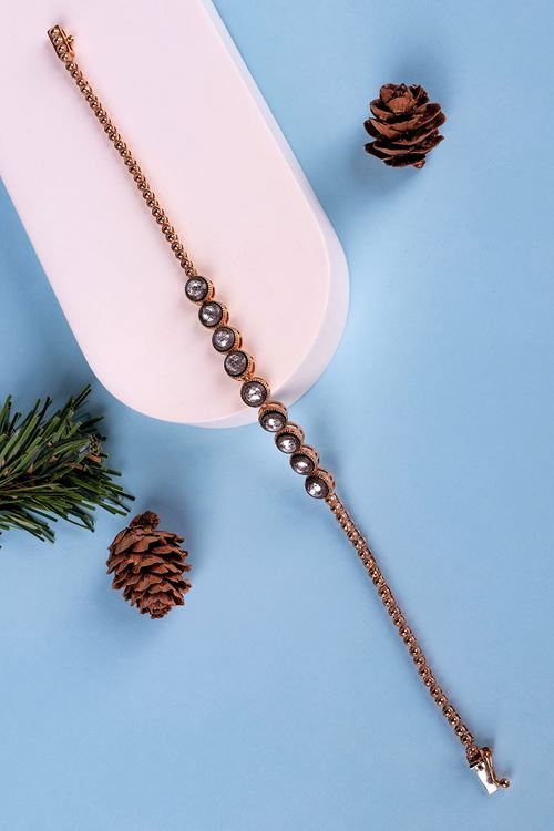 0,71 Carat Elmas Yarımtur Taşlı Bileklik