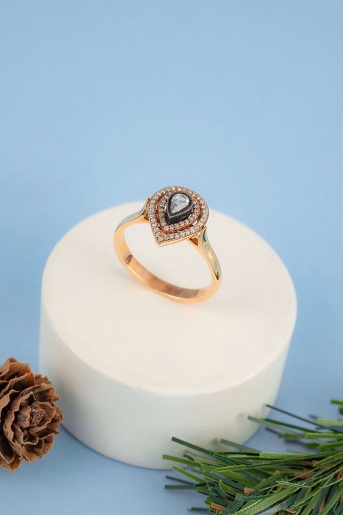 0,38 Carat Elmas Damla Model Tasarım Yüzük