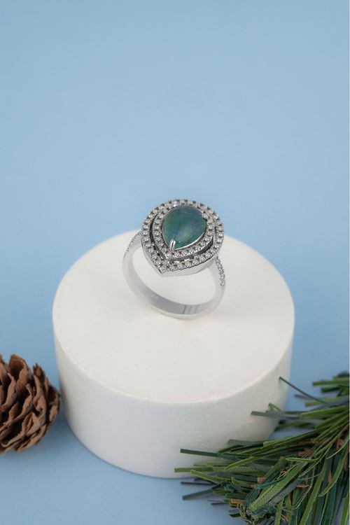 2,43 Carat Pırlanta Yeşil Taşlı Yüzük