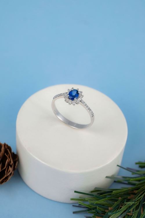 0,64 Carat Pırlanta Safir Yüzük