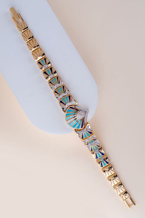 14 Ayar Altın Mavi Mineli Gösterişli Bileklik