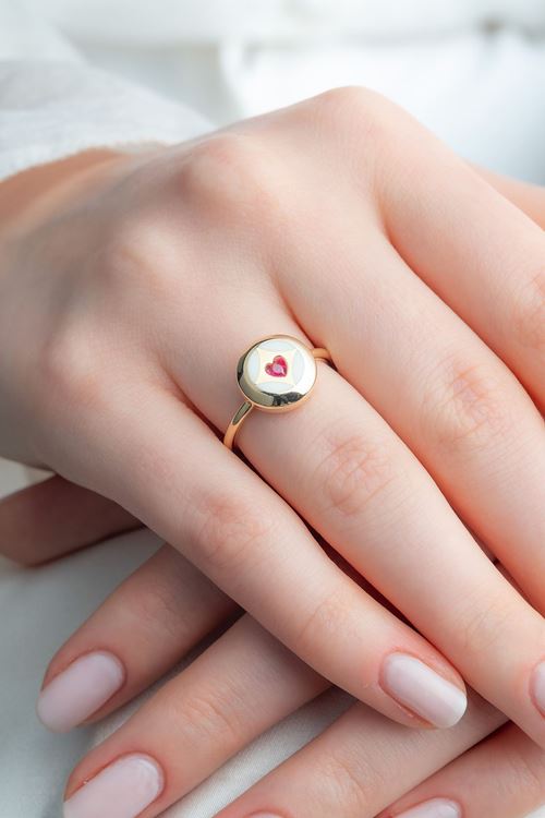 14 Ayar Altın Kozmos Cetaş Minimal Yüzük