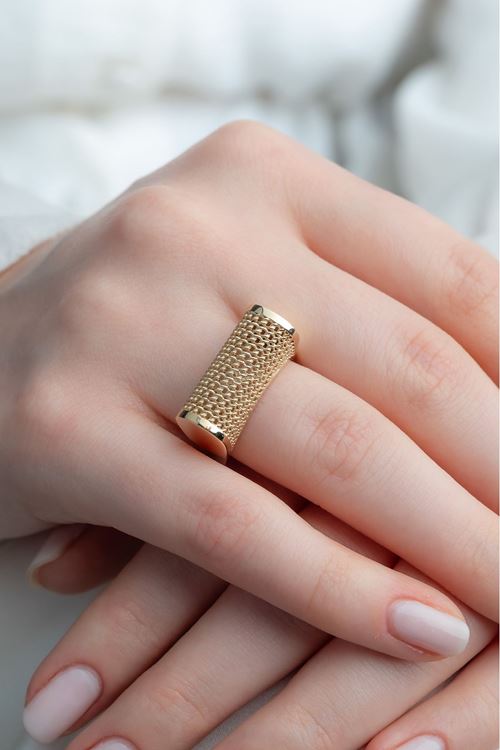 14 Ayar Altın Büyük Trend Yüzük