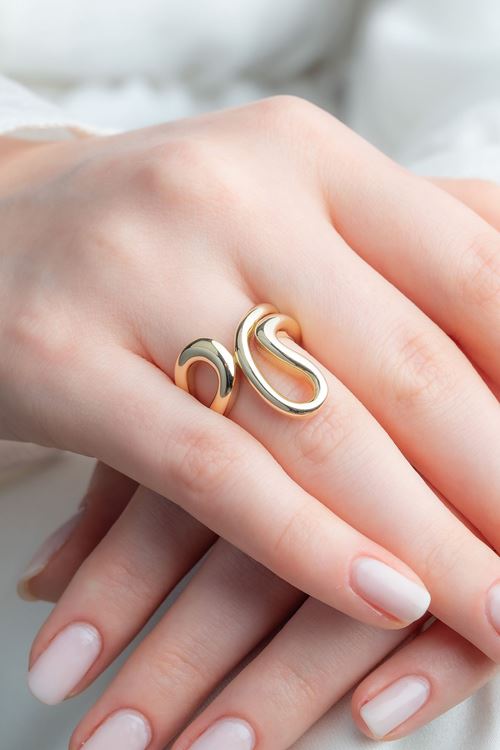 14 Ayar Altın Çiftbaşlı Cetaş Tasarım Yüzük