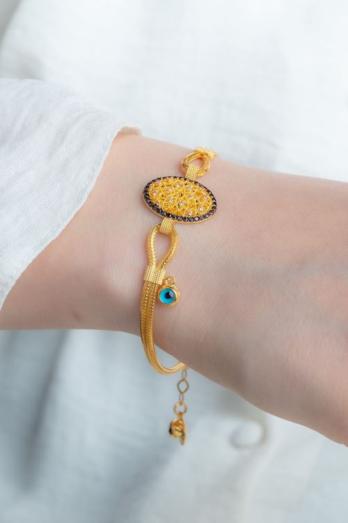 14 Ayar Altın Oval Yadigar Koleksiyon Bileklik