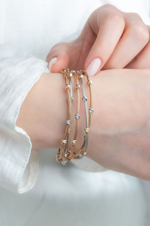 14 Ayar Sarı Altın 5 Sıra Toplu Bileklik