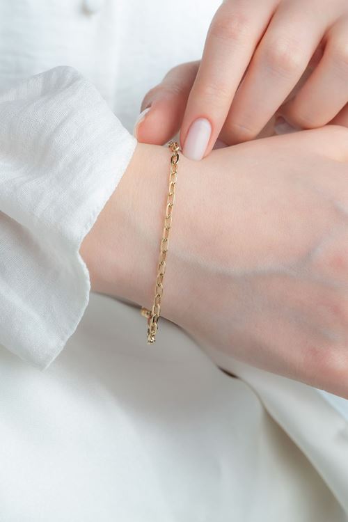 4 AYar Altın Sade Tasarım Bileklik