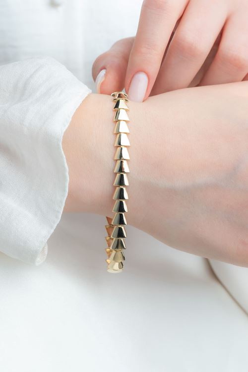 14 Ayar Altın Tasarım Üçgen Görünümlü Bileklik