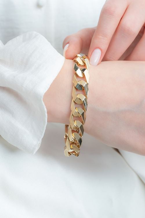 14 Ayar Altın 13 Mm Gurmet Bileklik