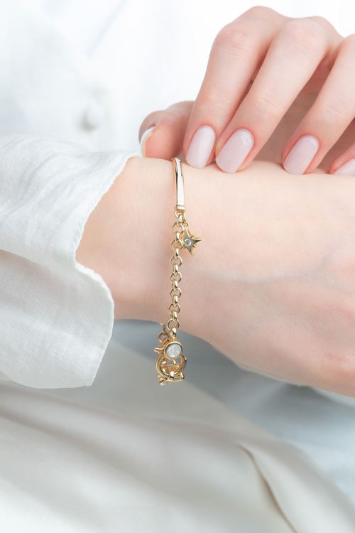 14 Ayar Altın Kutup Yıldızı Charmlı Bileklik