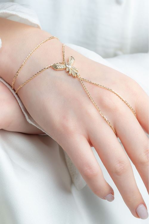 14 Ayar Altın Anka Kuşu Figürlü Şahmeran