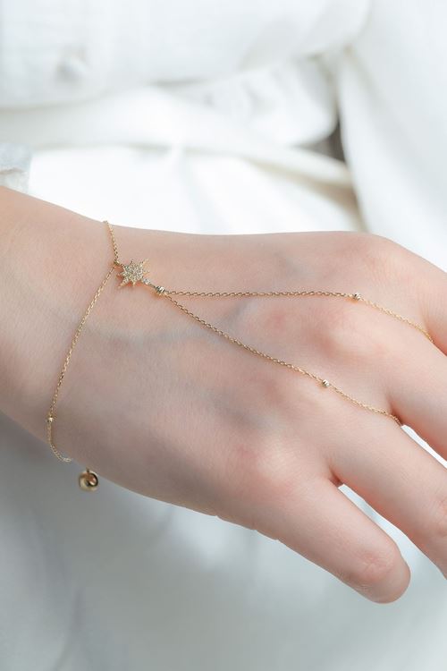 14 Ayar Altın Kutup Yıldızı Zincirli Şahmeran