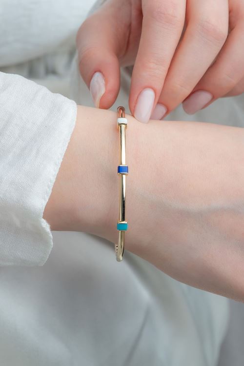 14 Ayar Altın Mineli İnce Fantezi Bilezik