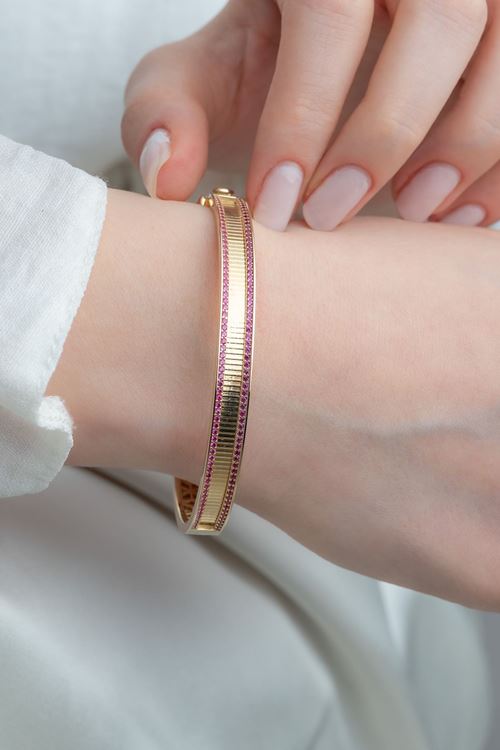 14 Ayar Altın Taşlı Cetaş Bilezik