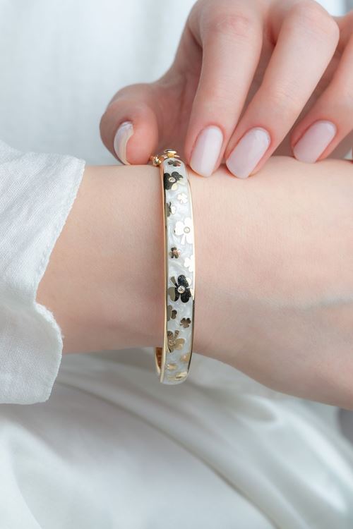 14 Ayar Altın Yonca Figürlü Bilezik