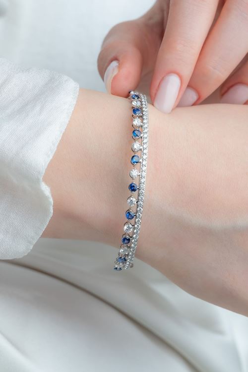 2,76 Carat Pırlanta Safir Taşlı Fantezi Bilezik