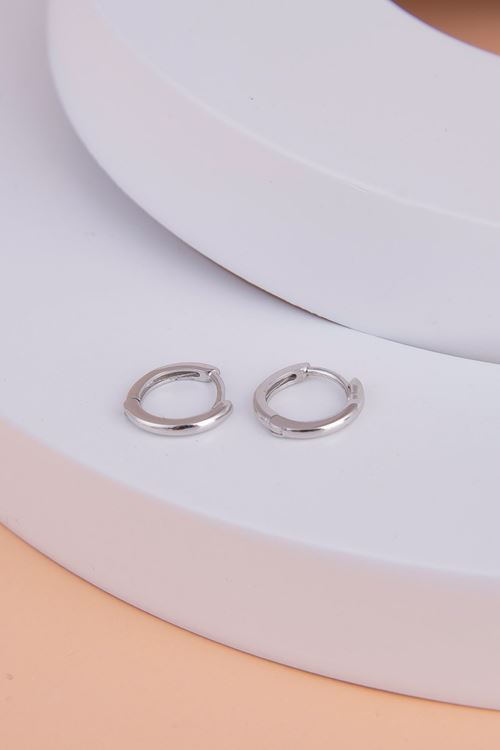 14 Ayar Beyaz Altın Halka Küpe