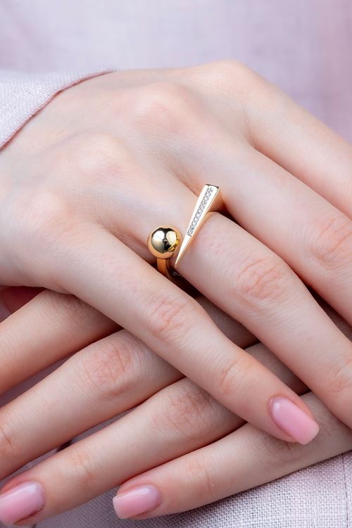 14 Ayar Altın Küre Model Yüzük