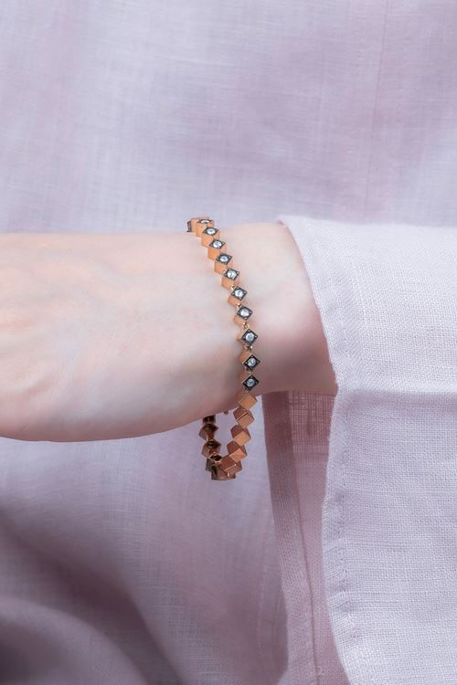 0,34 Carat Elmas Küp Tasarım Bileklik