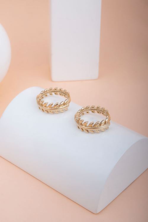 14 Ayar Altın Başak Model Halka Küpe