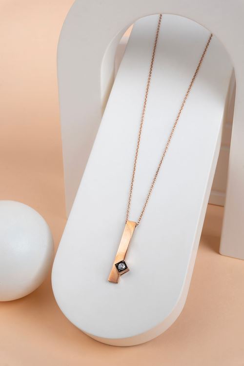0,07 Carat Elmas Küplü Çubuk Trend Kolye