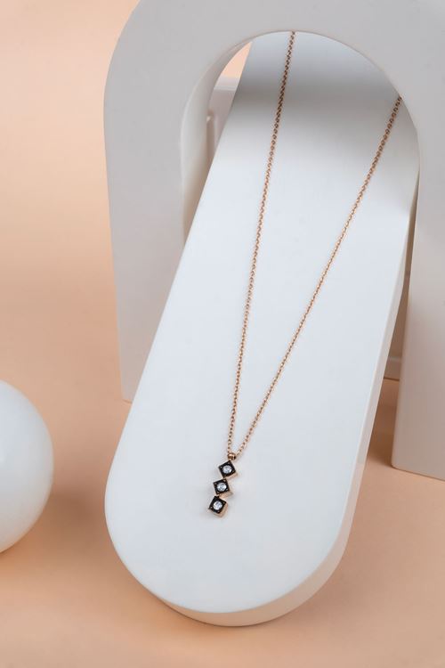 0,08 Carat Elmas Sıralı Küplü Kolye