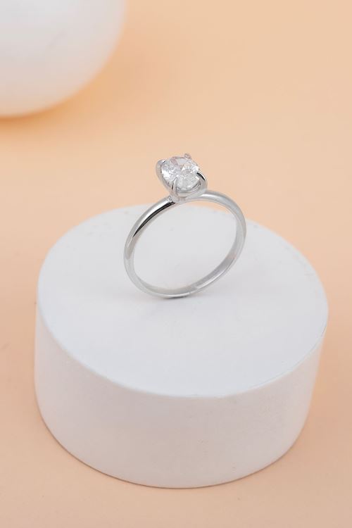 1,02 Carat Pırlanta Oval Taşlı Tektaş Yüzük