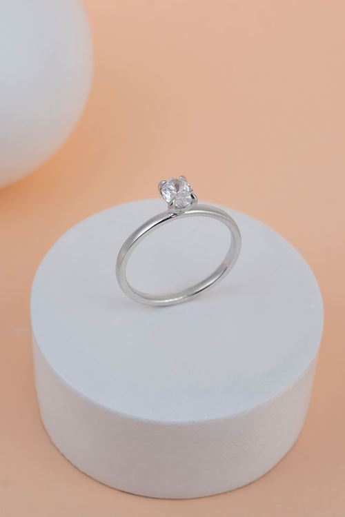 0,50 Carat Pırlanta Oval Taşlı Tektaş Yüzük
