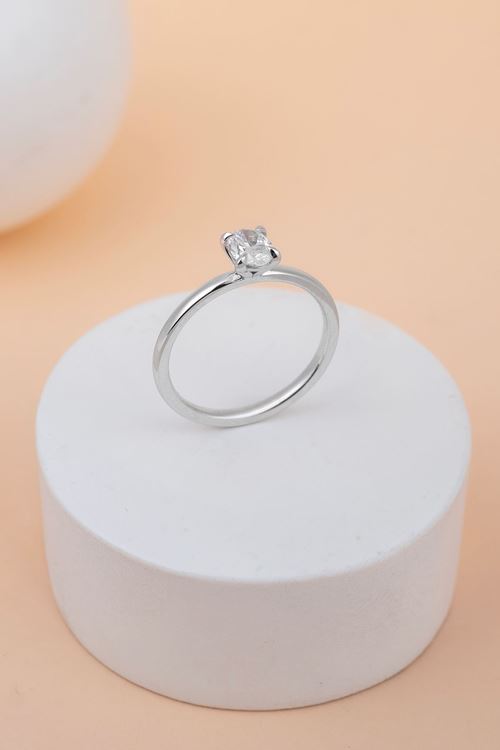 0,50 Carat Pırlanta Oval Taşlı Tektaş Yüzük