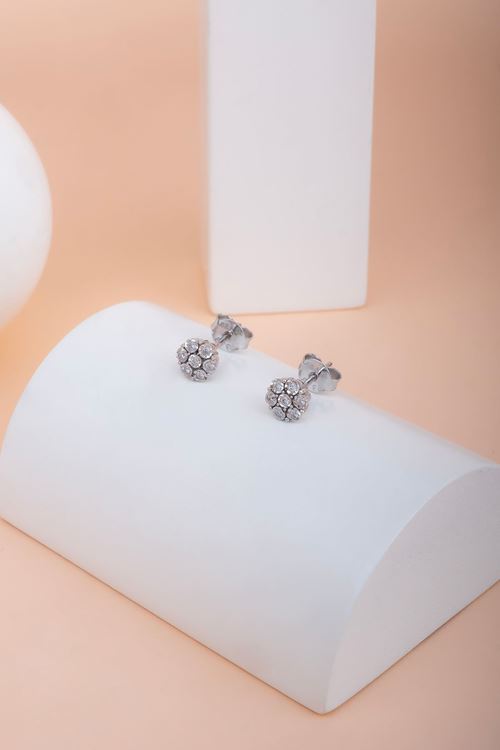 0,10 Carat Pırlanta Coronet Küpe