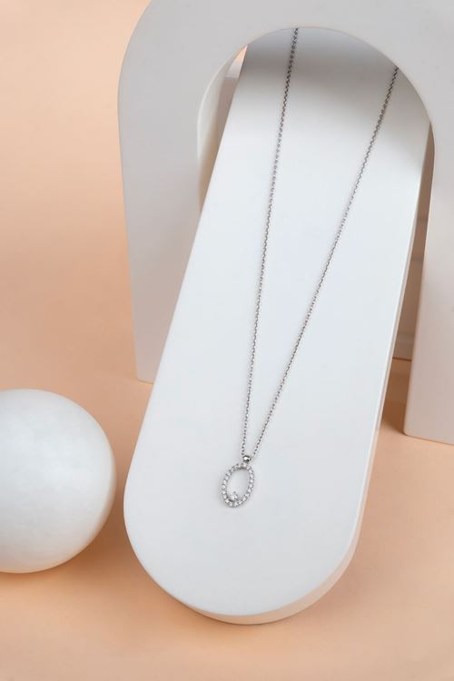 0,15 Carat Pırlanta Oval Tasarım Kolye