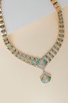 14 Ayar Altın Mavi Mineli Gösterişli Gerdanlık